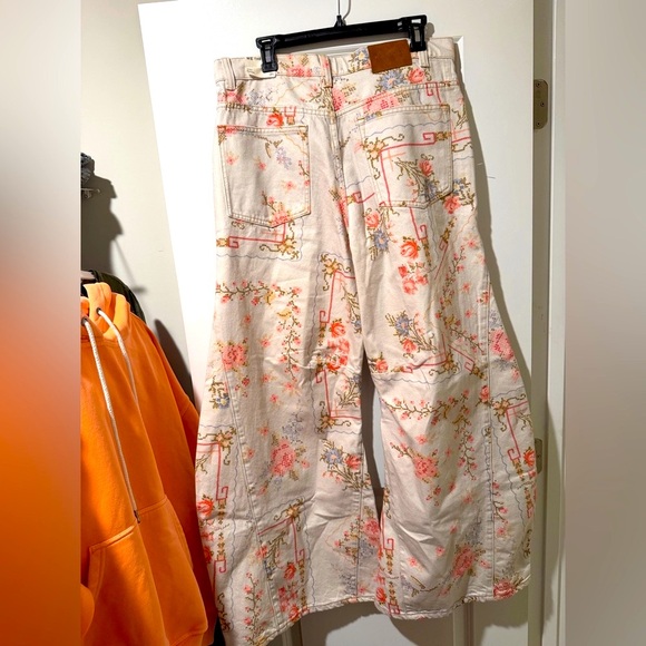 Free People Floral Denim Pants - Picture 4 of 6